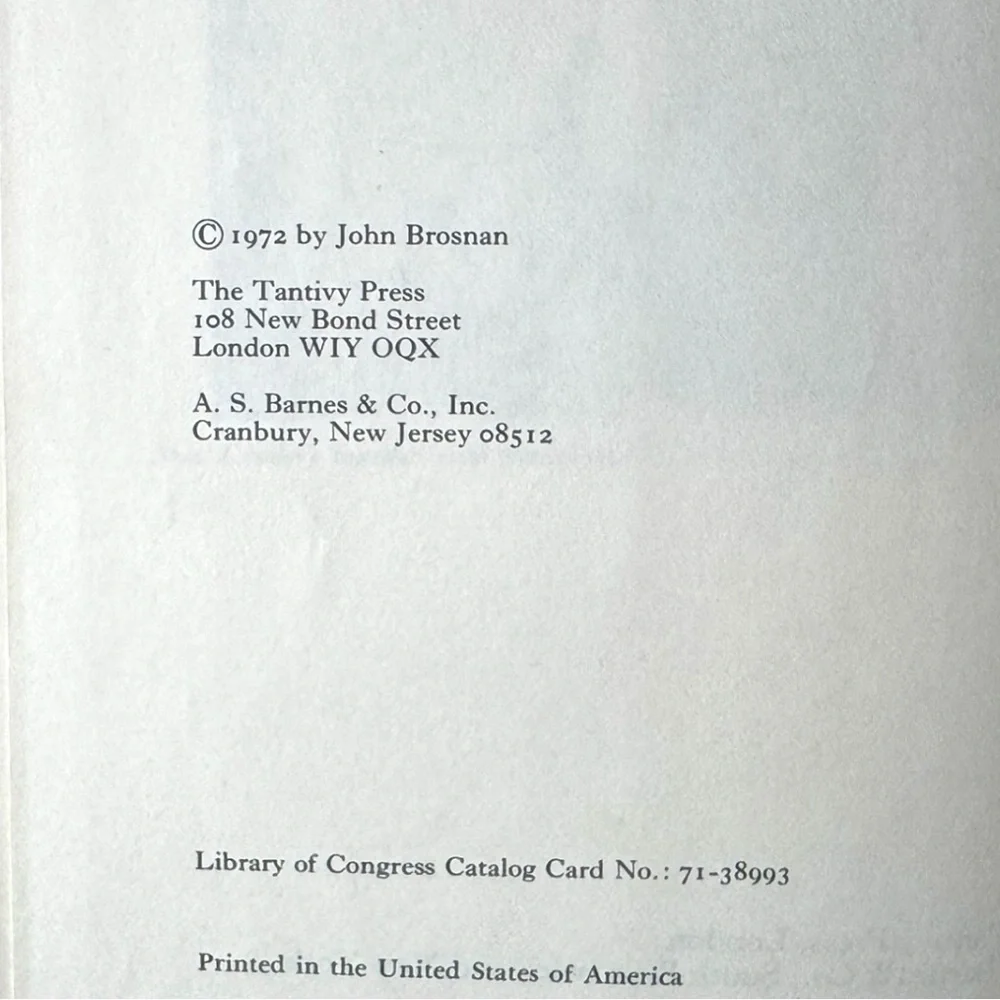 Vintage James Bond in the Cinema – John Brosnan – 1st Edition 1972 – Hardback